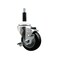 Service Caster 3.5'' SS Black Poly Swivel 7/8'' Expanding Stem Caster with Brake SCC-SSEX20S3514-PPUB-BLK-TLB-78 - alternate 1
